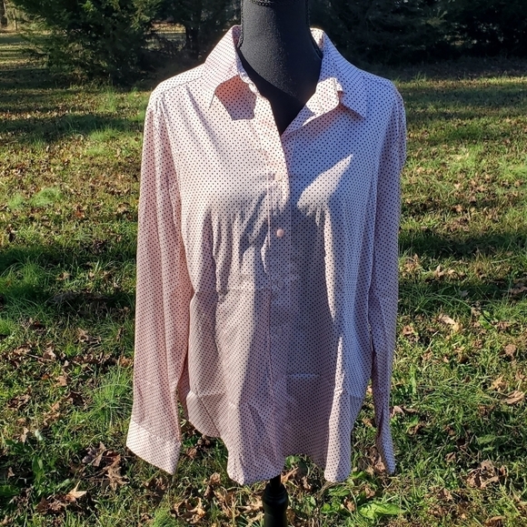 PINK buttondown with polka dots NEW XL - Picture 2 of 7